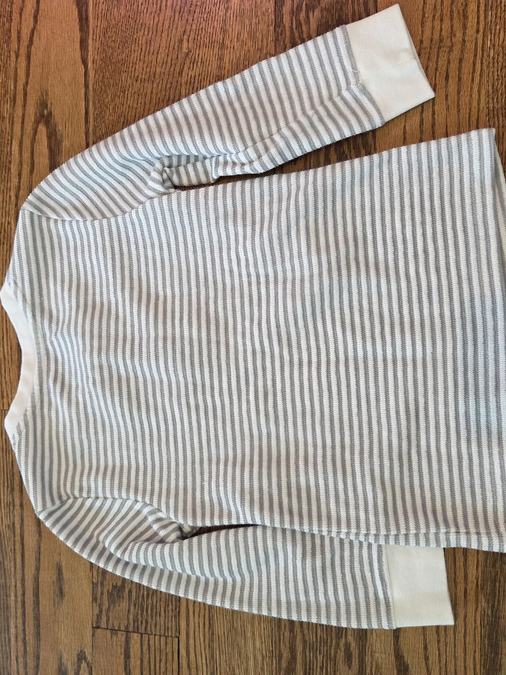 Cat & Jack White and Light Gray Striped Long-Sleeve Henley